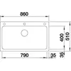 Kép 3/4 - BLANCO NAYA XL 9 Silgranit mosogatótálca, törtfehér, tartozékok nélkül, excenter nélkül