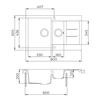 Kép 3/3 - EVIDO Cubo 6S compact gránit mosogató 800x500 bézs