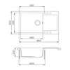 Kép 3/3 - EVIDO Cubo XL 6S compact gránit mosogató 860x500 antracit
