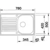 Kép 4/6 - BLANCO TIPO 45 S Compact, mosogatótálca, natúr rozsdamentes acél, excenter nélkül