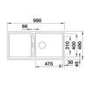 Kép 3/5 - BLANCO ADIRA XL 6S-F palaszürke mosogatótálca, excenterrel, SZINTBE ÉPÍTÉS