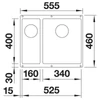 BLANCO SUBLINE 340/160-U SILGRANIT mosogató, jobbos, palaszürke, lefolyó nélkül