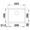BLANCO SUBLINE 500-U PuraPlus kerámia mosogató, fényes magnólia