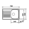 Kép 2/2 - BLANCO TIPO 45 S compact, mosogatótálca, natúr rozsdamentes acél excenter nélkül (207830 mos+222404 lef)