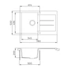 EVIDO Cubo 45S gránit mosogató, 780 x 500 mm, platina