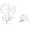 Kép 2/2 - EVIDO Cubo 6S compact gránit mosogató800x500 avena
