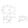 Kép 2/2 - EVIDO Cubo XL 6S compact gránit mosogató, 860 x 500 mm, homok