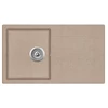 Kép 1/2 - EVIDO Easy 45S gránit mosogató, 760 x 440 mm, avena, doboz nélkül, lefolyógarnitúrával