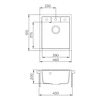 Kép 3/3 - EVIDO Easy 45 gránit mosogató, 515 x 460 mm, platina