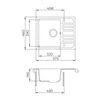 Kép 3/3 - EVIDO Home 45S compact gránit mosogató,575 x 460 mm, avena