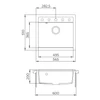 Kép 3/3 - EVIDO Quadro 6 gránit mosogató, 562 x 510 mm, platina