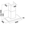 Kép 5/5 - Falmec LUMINA NRS 120 cm fali páraelszívó, inox/fekete üveg