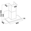 Kép 5/5 - Falmec LUMINA NRS 90 cm fali páraelszívó, inox/fekete üveg