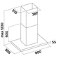 Kép 5/5 - Falmec LUMINA NRS 90 cm sziget páraelszívó, inox/fekete üveg