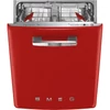 SMEG BEÉPÍTHETŐ MOSOGATÓGÉP, retro, 60 cm, 13 teríték, 10 funkció, 7 hőmérséklet, piros front