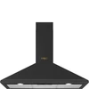 SMEG COLONIALE design kürtős fali páraelszívó, 90 cm, fekete