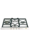 SMEG GÁZ FŐZŐLAP, Coloniale design, 60 cm, 4 égő, 1 db 3,9 kW-os wok égő, fehér/arany színű gombok