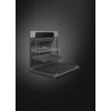 SMEG HŐLÉGKEVERÉSES SÜTŐ, Musa design, 60 cm, 8 funkció, ezüst/fekete