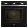 Kép 1/2 - SMEG HŐLÉGKEVERÉSES SÜTŐ, Selezione design, 60 cm, analóg, fekete üveg, inox gombok