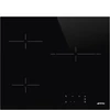 SMEG KERÁMIA FŐZŐLAP, Universale design, 60 cm, 3 főzőzóna, fekete üveg