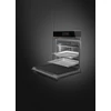 SMEG KOMBINÁLT GŐZSÜTŐ, Dolce Stil Novo design, Galileo, 60 cm, nagy TFT, fekete üveg, réz dísz