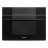 Kép 1/2 - SMEG KOMPAKT KOMBINÁLT MIKROHULLÁMÚ SÜTŐ, Linea design, Galileo, 45 cm, ES LCD, mélyfekete üveg