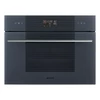 Kép 1/3 - SMEG KOMPAKT KOMBINÁLT MIKROHULLÁMÚ SÜTŐ, Linea design, Galileo, 45 cm, ES LCD, neptune szürke üveg