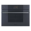 Kép 1/2 - SMEG KOMPAKT KOMBINÁLT MIKROHULLÁMÚ SÜTŐ, Linea design, Galileo, 45 cm, TFT, neptune szürke üveg