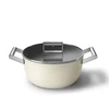 Kép 4/5 - SMEG LÁBAS, 24 cm, edzett üveg fedél, rozsdamentes acél fogantyú, bézs