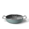 Kép 4/5 - SMEG MÉLY SERPENYŐ, 28 cm, edzett üveg fedél, rozsdamentes acél fogantyú, smaragdzöld