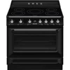 SMEG PIROLITIKUS SZABADONÁLLÓ TŰZHELY, Victoria design, 90 cm, 1 sütőtér, indukciós főzőlap, fekete