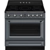 SMEG PIROLITIKUS SZABADONÁLLÓ TŰZHELY, Victoria design, 90 cm, 1 sütőtér, indukciós főzőlap, palaszürke