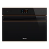 SMEG SOKKOLÓ HŰTŐ, Dolce Stil Novo design, 45 cm, TFT, fekete üveg, réz dísz