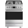 SMEG SZABADONÁLLÓ TŰZHELY, Classica design, 60 cm, 1 sütőtér, 8 funckió, gáz főzőlap, rozsdamentes acél