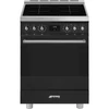 Kép 1/5 - SMEG SZABADONÁLLÓ TŰZHELY, Classica design, 60 cm, 1 sütőtér, indukciós főzőlap, pirolitikus tisztítás, matt fekete