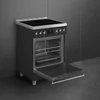 Kép 4/5 - SMEG SZABADONÁLLÓ TŰZHELY, Classica design, 60 cm, 1 sütőtér, indukciós főzőlap, pirolitikus tisztítás, matt fekete