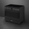 Kép 3/5 - SMEG SZABADONÁLLÓ TŰZHELY, Classica design, 90 cm, 1 sütőtér, indukciós főzőlap, hengeres lábak, antracit