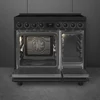 Kép 2/5 - SMEG SZABADONÁLLÓ TŰZHELY, Classica design, 90 cm, 2 sütőtér, indukciós főzőlap, fekete gombok és fogantyúk, matt fekete