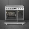 Kép 2/5 - SMEG SZABADONÁLLÓ TŰZHELY, Classica design, 90 cm, 2 sütőtér, indukciós főzőlap, pirolitikus tisztítás, inox