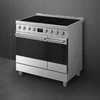 Kép 3/5 - SMEG SZABADONÁLLÓ TŰZHELY, Classica design, 90 cm, 2 sütőtér, indukciós főzőlap, pirolitikus tisztítás, inox