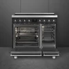 Kép 2/5 - SMEG SZABADONÁLLÓ TŰZHELY, Classica design, 90 cm, 2 sütőtér, indukciós főzőlap, pirolitikus tisztítás, matt fekete