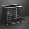 Kép 4/5 - SMEG SZABADONÁLLÓ TŰZHELY, Classica design, 90 cm, 2 sütőtér, indukciós főzőlap, pirolitikus tisztítás, matt fekete