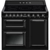 SMEG SZABADONÁLLÓ TŰZHELY, Victoria design, 100 cm, 3 sütőtér, indukciós főzőlap, fekete