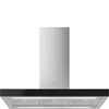 SMEG UNIVERSALE design T-shape sziget páraelszívó, 90 cm, inox + fekete üveg
