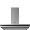 SMEG UNIVERSALE design T-shape sziget páraelszívó, 90 cm, inox + üveg