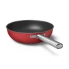 Kép 2/2 - SMEG WOK SERPENYŐ, retro, rozsdamentes acél fogantyú, 30 cm, piros