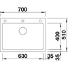 Kép 3/5 - BLANCO PLEON 8 palaszürke tart.nél InF