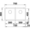Kép 3/5 - BLANCO SUBLINE 350/350-U fekete exc.nélk
