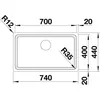 Kép 8/10 - BLANCO ETAGON 700-IF mosogatótálca, selyemfényű rozsdamentes acél, excenter nélkül