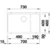 Kép 4/6 - BLANCO SUBLINE 700-U Level Silgranit mosogatótálca, tartufo, tartozékokkal, excenter nélkül